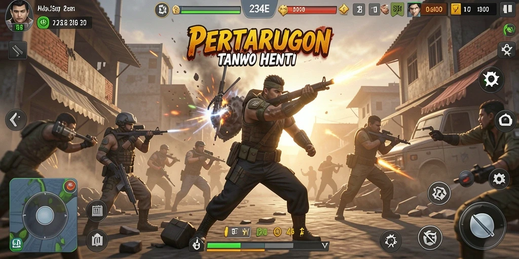 Tangkapan layar gameplay 234E menampilkan aksi pertarungan yang mendebarkan.