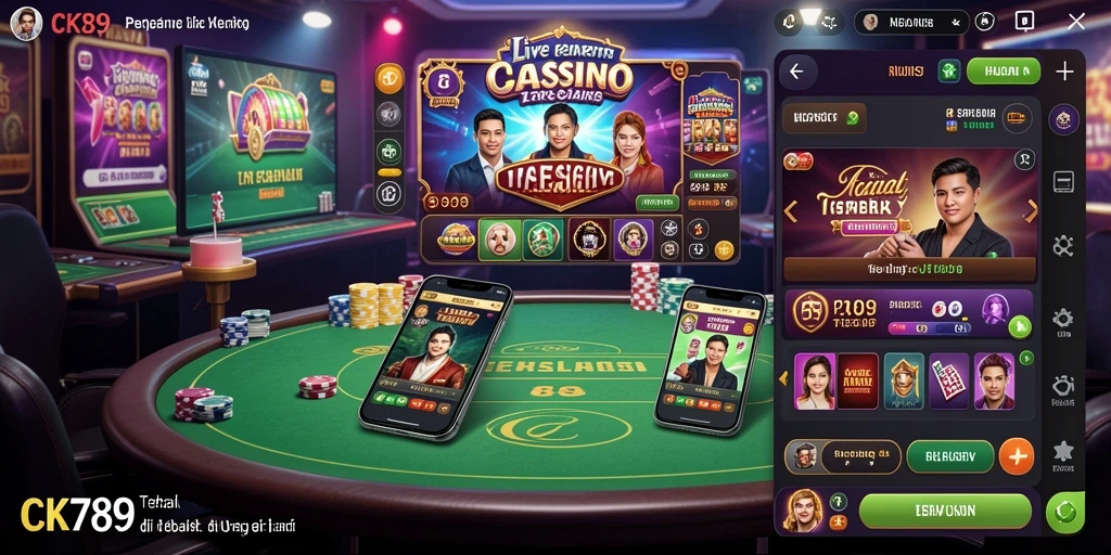 Tampilan menarik dari gameplay Live Casino CK789 dengan dealer profesional.