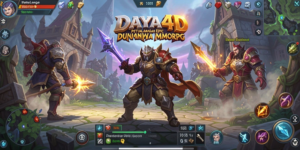 Tangkapan layar menunjukkan aksi epik dalam permainan MMORPG DAYA4D.