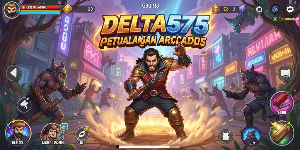 Screenshot gameplay seru dari DELTA575 yang menampilkan tantangan arcade.