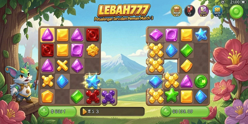 Tampilan permainan LEBAH777 yang penuh warna dan seru.