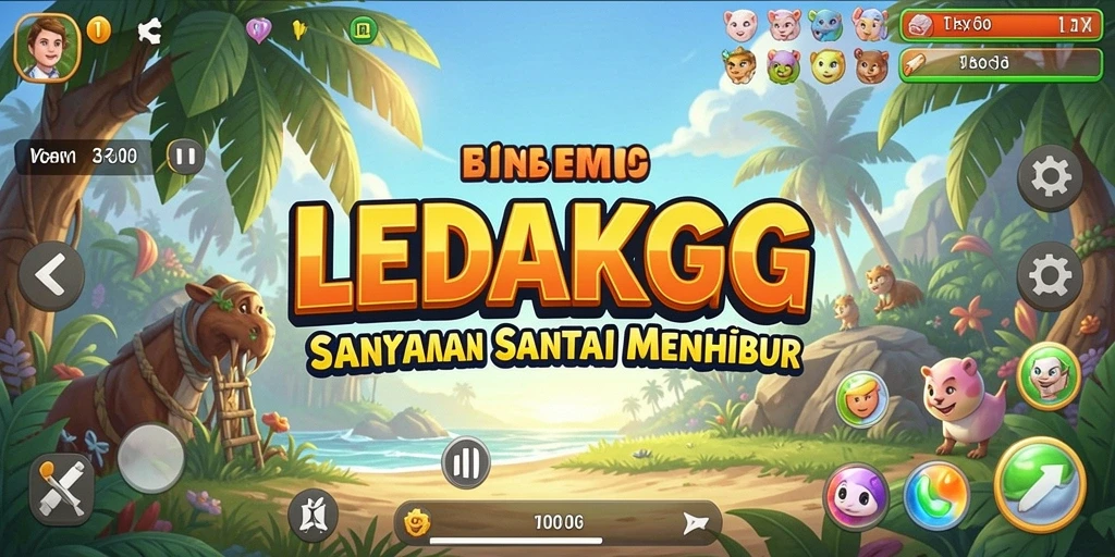 Tampilan menarik dari gameplay LEDAKGG yang menghibur.