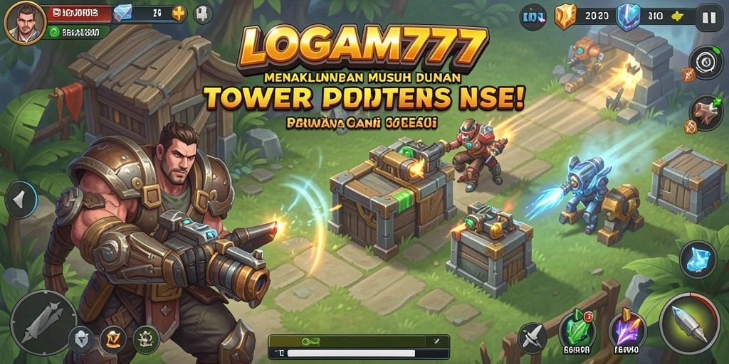 Tampilan gameplay LOGAM777 yang menegangkan dalam Tower Defense.