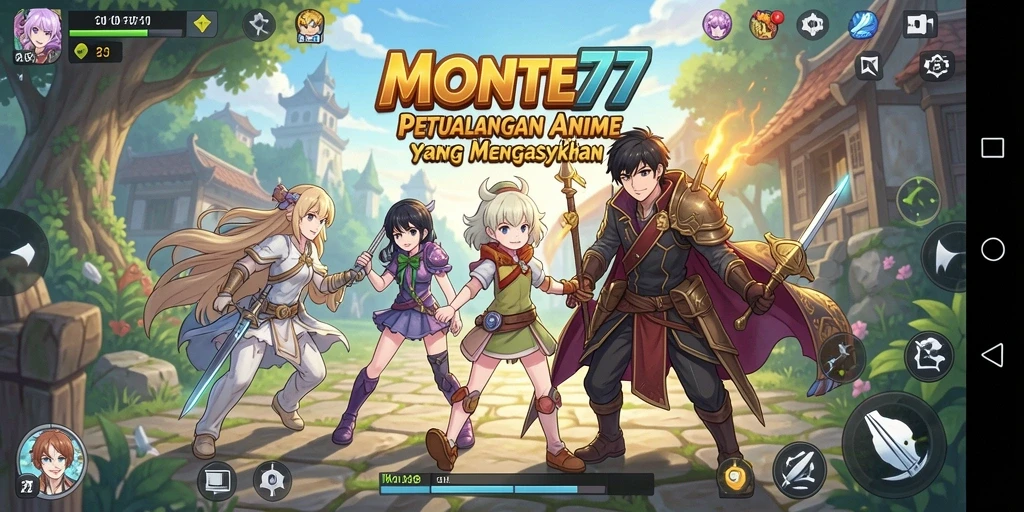 Screenshot gameplay MONTE77 yang menampilkan aksi seru karakter Anime.