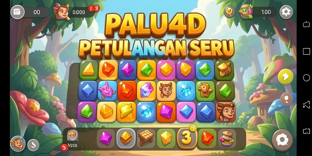 Gameplay seru dalam PALU4D dengan tantangan Match-3.