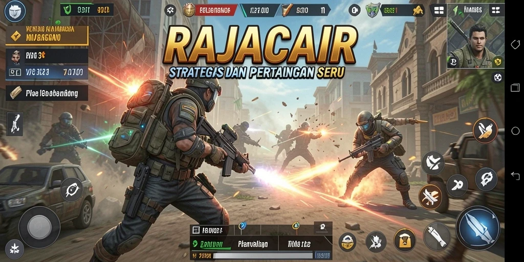 Tangkapan layar gameplay <strong>RAJACAIR</strong> menunjukkan pertempuran strategis yang mendebarkan.