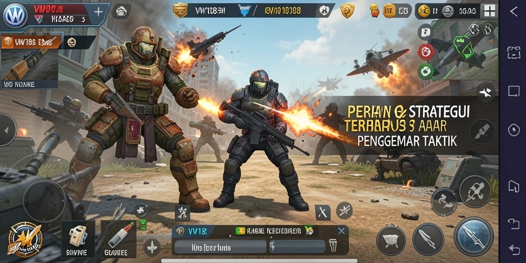 Tangkapan layar VW108 menampilkan aksi pertempuran yang intens dan strategi yang dinamis.