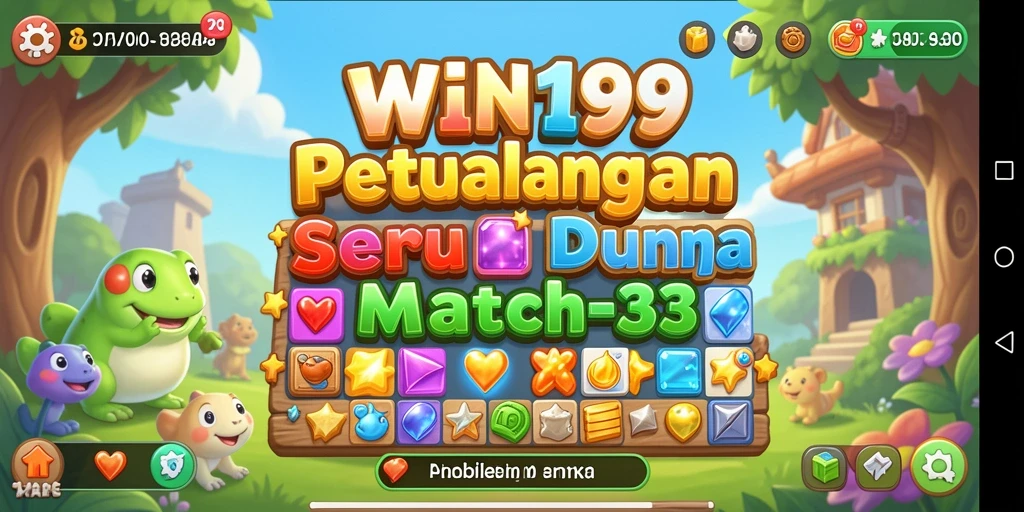 Tampilan gameplay WIN199 yang seru dalam format Match-3.
